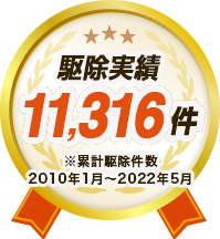 駆除実績11,316件が技術力の証明